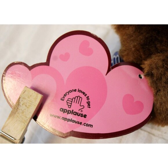 Vtg 1999 WB Looney Tunes Taz Tasmanian Devil Heart Plush 10" Applause Retail Tag - Picture 8 of 10